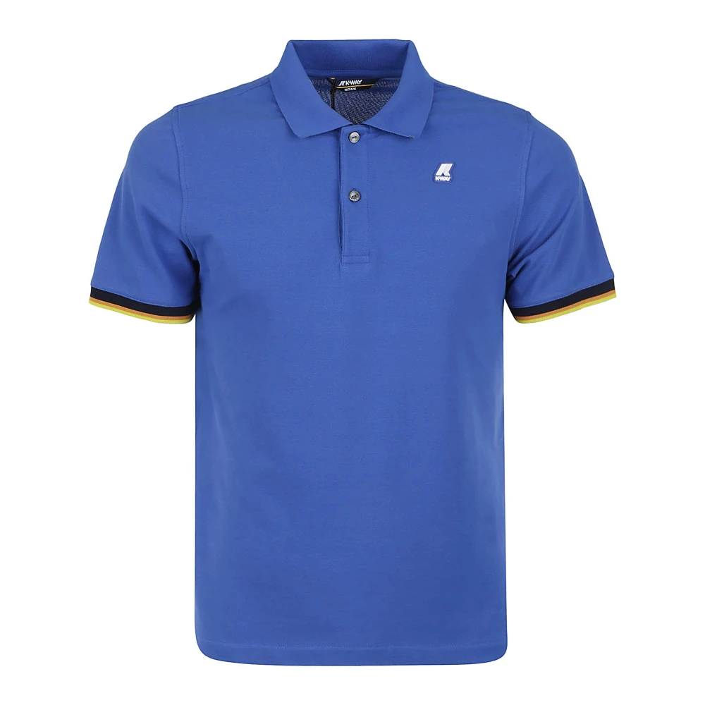 K-way Vincent Contrast Polo Shirt Blue Heren