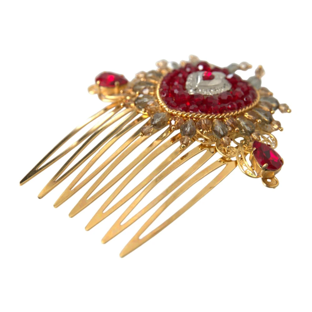 Dolce & Gabbana Kristal Hart Messing Haarkam Multicolor Dames