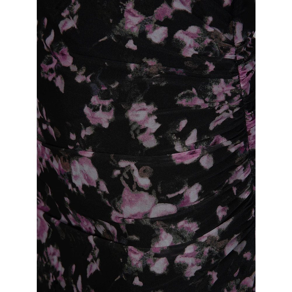 Ganni Bloemen Mesh Midi Jurk Multicolor Dames