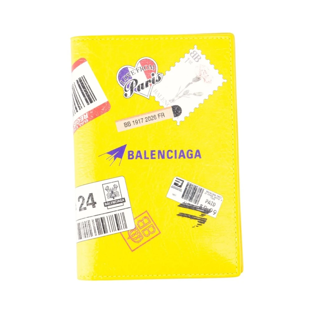 Balenciaga Unisex Geel Accessoires One Size, Wallets & Cardholders
