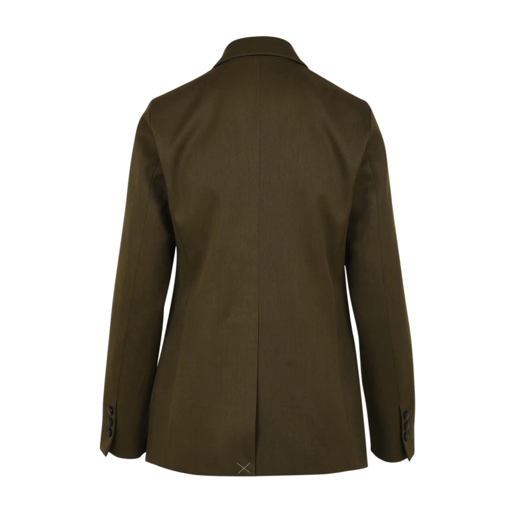 Douuod Woman Militaire Stijl Jas met Knoopsluiting Green Dames