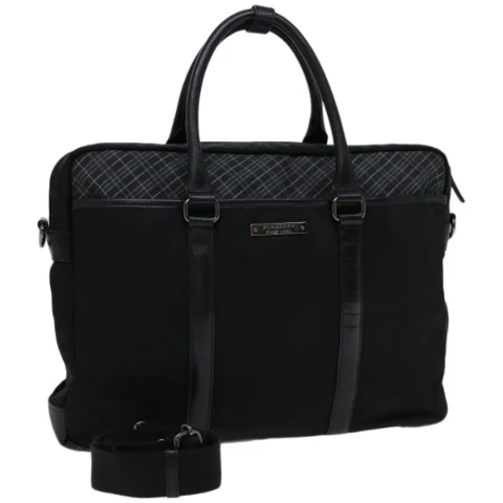 Burberry Vintage Pre-owned Fabric briefcases Black Dames