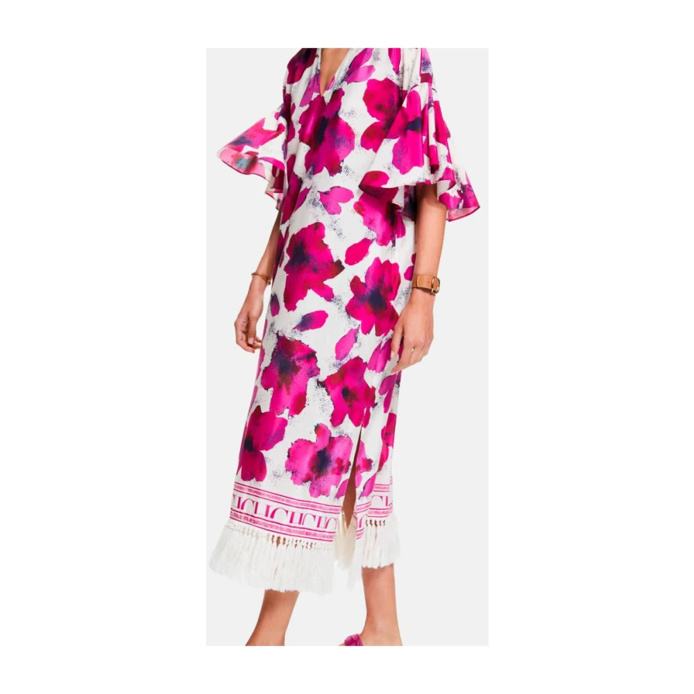 Carolina Herrera Zijden Caftanjurk Arty Flowers Multicolor Dames