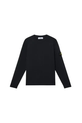 Svart Crewneck Stickad Tröja