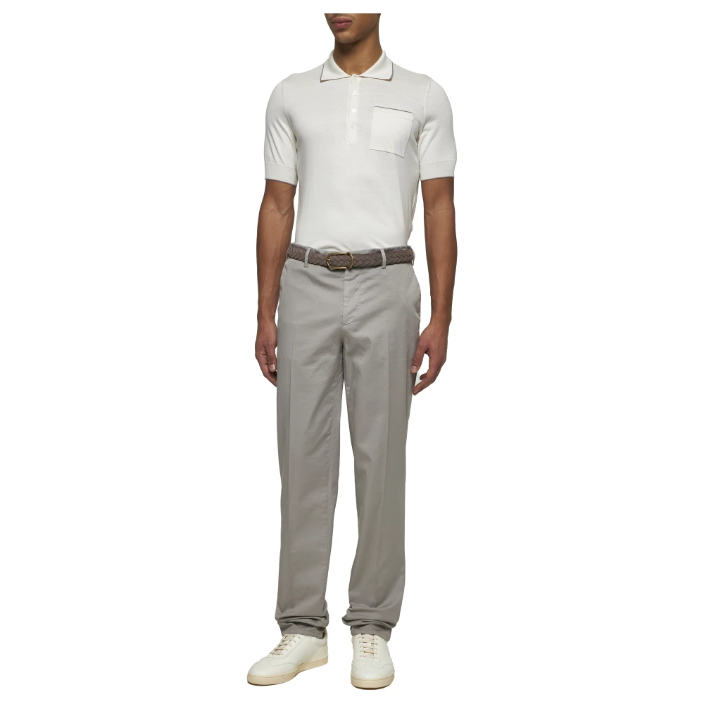 BRUNELLO CUCINELLI Beige Katoenen Poloshirt Regular Fit White Heren