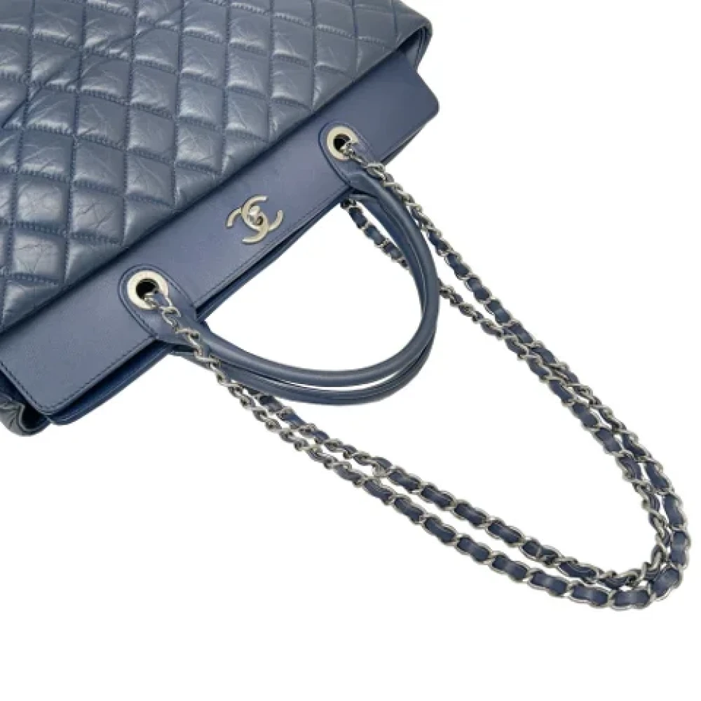 Chanel Vintage Pre-owned Leather chanel-bags Blue Dames