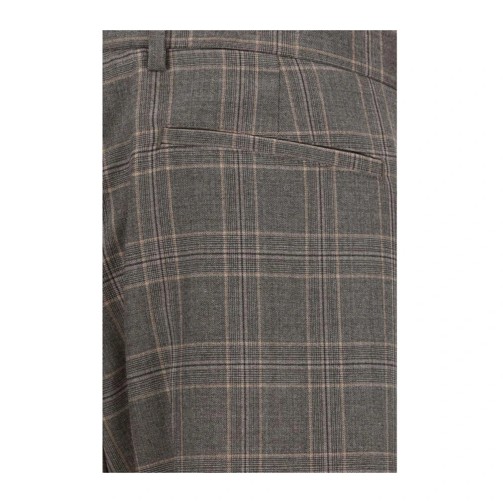 PS By Paul Smith Geruite wollen broek met zakken Gray Heren