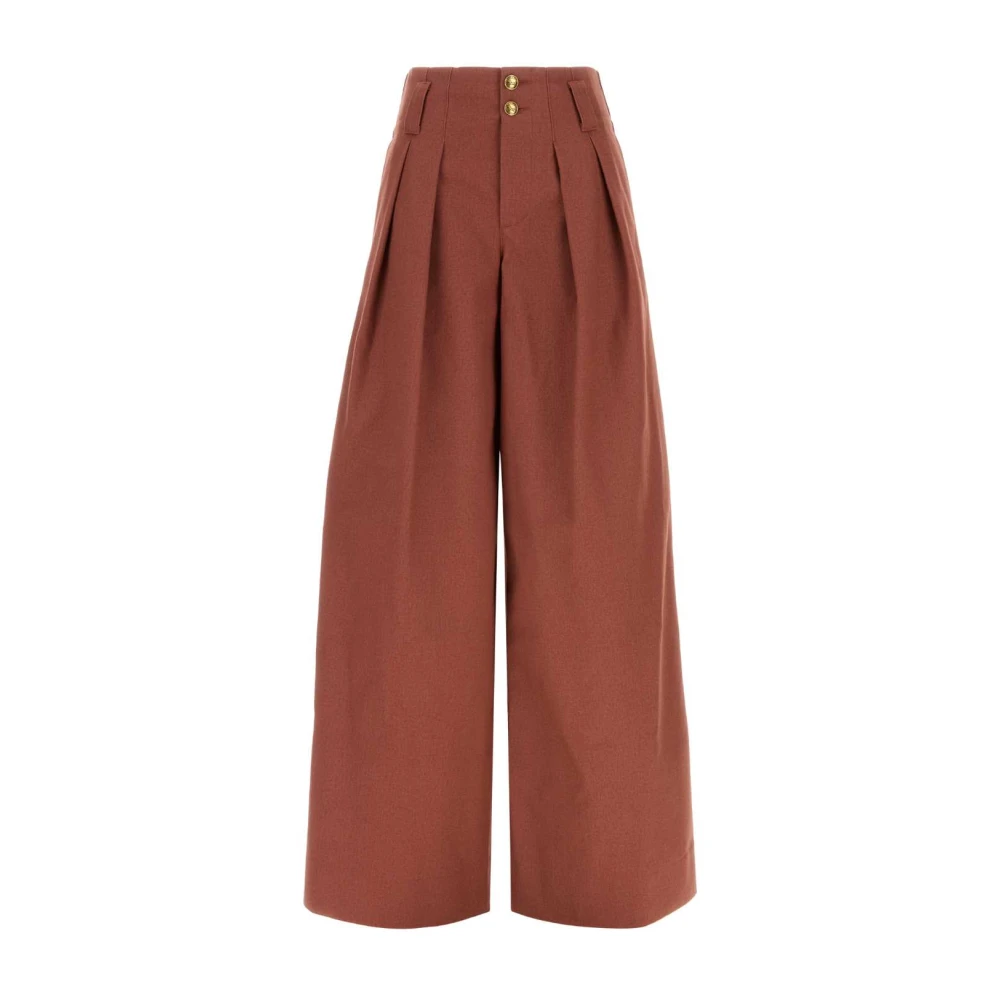 Chloé Red Wide-Leg Trousers - Female - Wide Trousers - Xs - Trousers