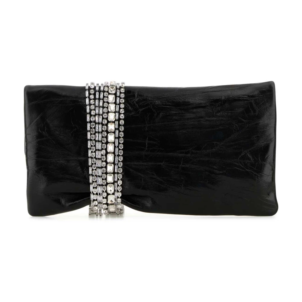 Jimmy Choo Zwarte Leren Clutch Tas Black Dames