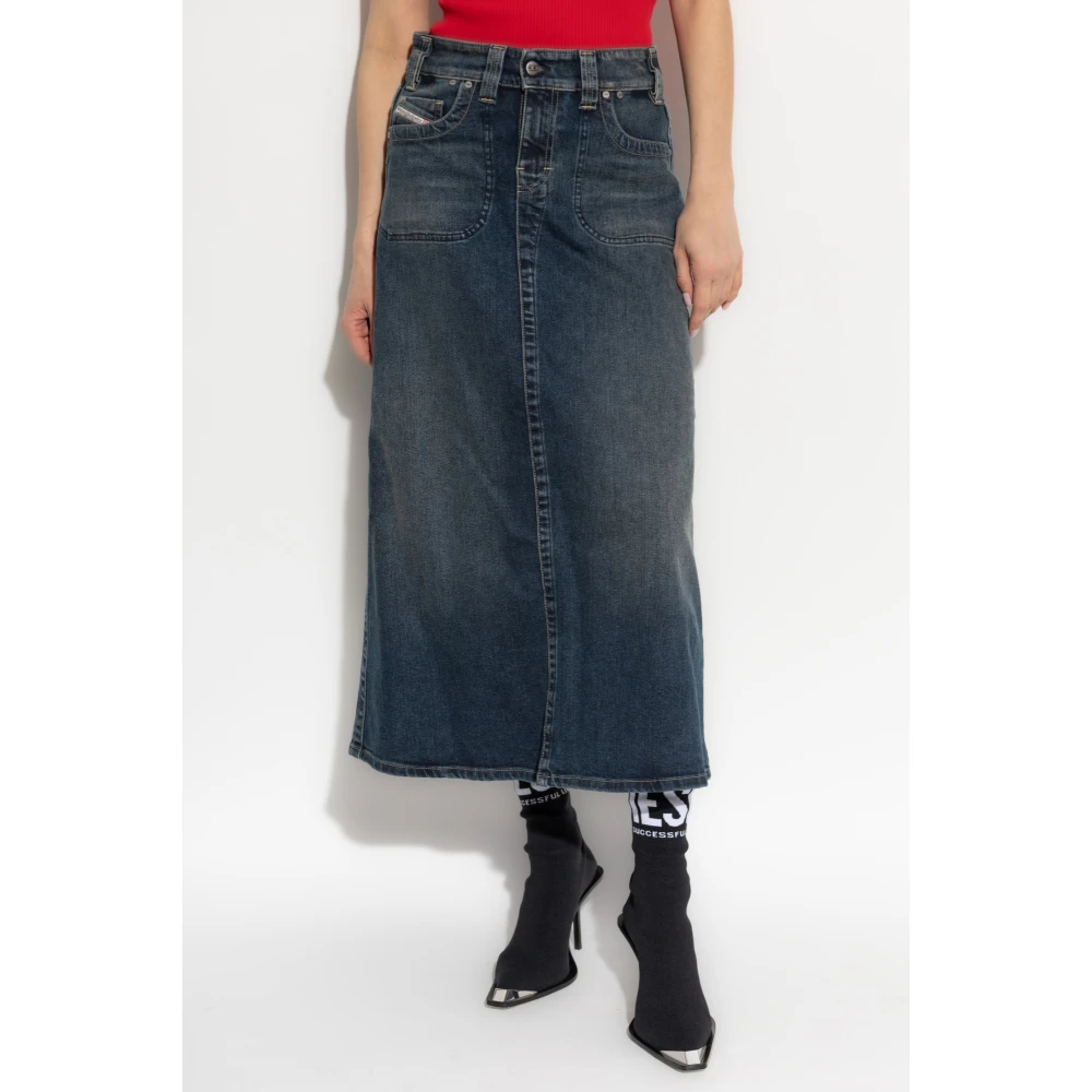 Diesel Rok De-Pago-Mid-Re Blue Dames