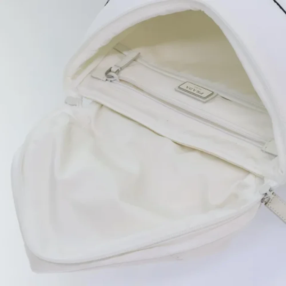 Prada Vintage Pre-owned Fabric backpacks White Dames