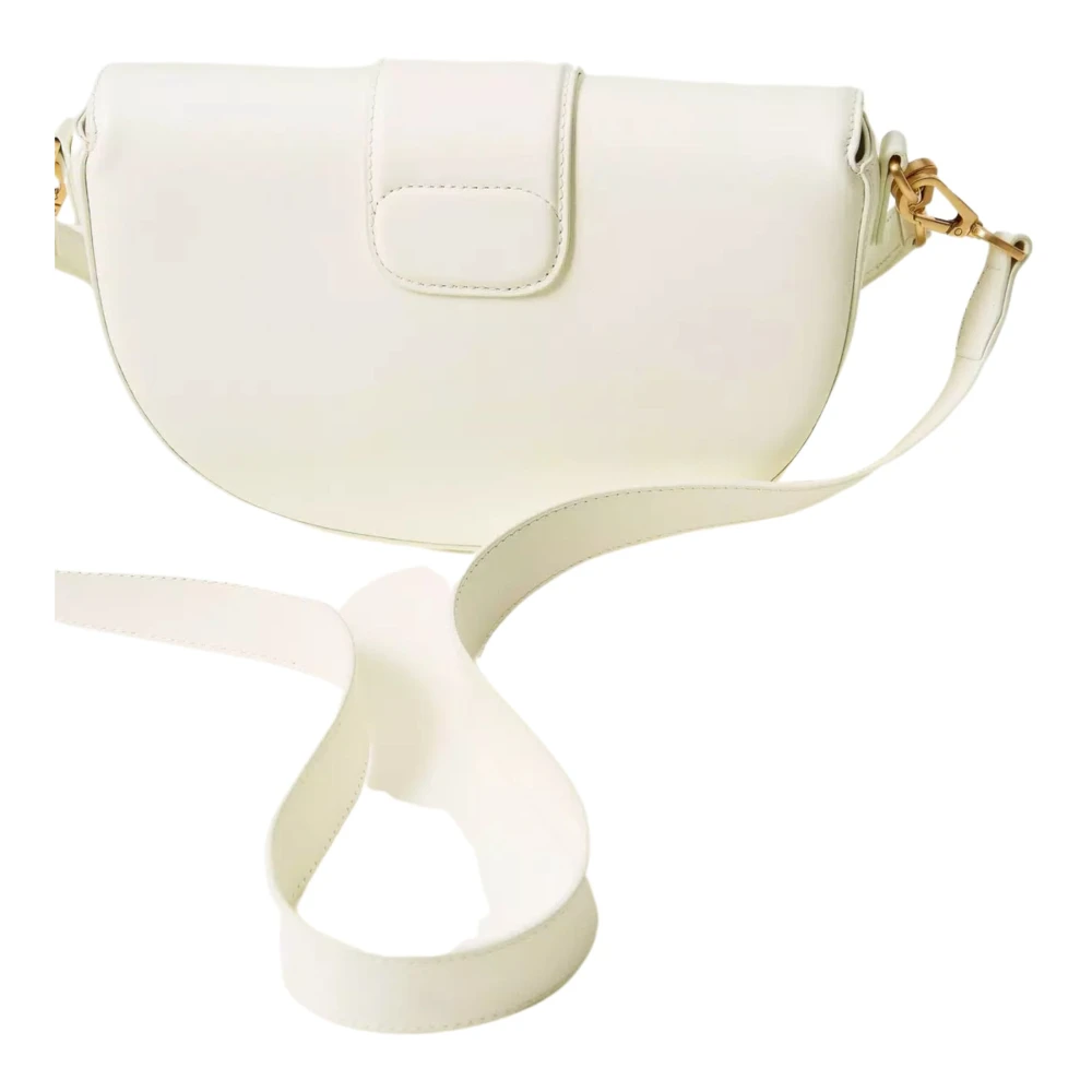 Twinset Ronde leren schoudertas 'Amie' White Dames
