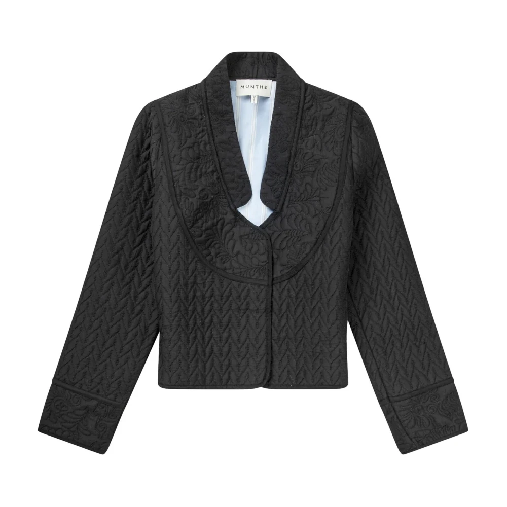 Munthe Gewatteerde Blazer met Elegante Patronen Black Dames
