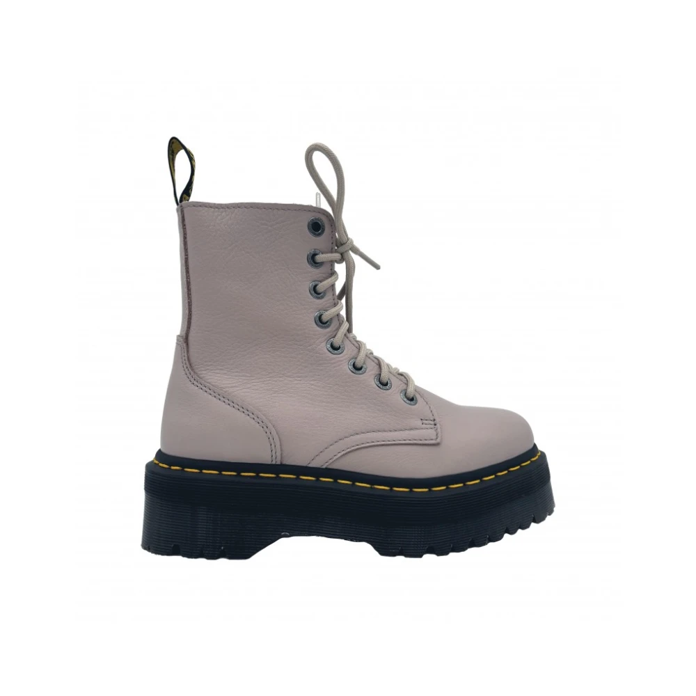 Dr. Martens Platform Ankle Boots With Zipper - Female - Lace-Up Boots - Beige - 6 1/2 Uk - Shoes