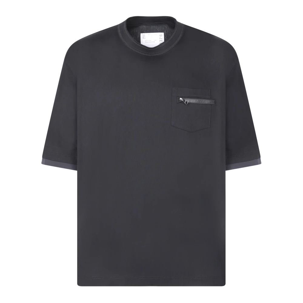 Sacai - Tops > T-Shirts - Black - Sacai - Modalova