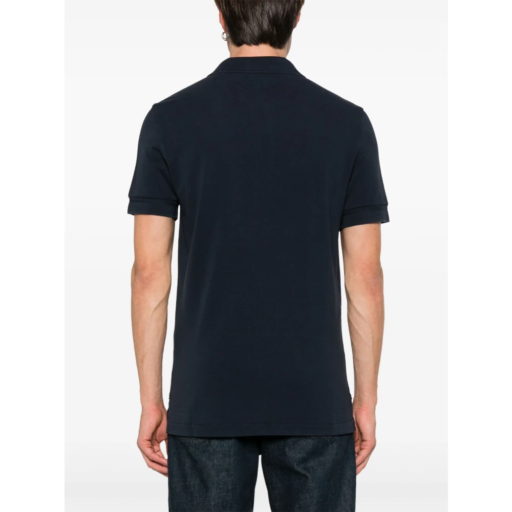 Tom Ford Piquet Polo Shirt met Lyocell en Katoen Blue Heren