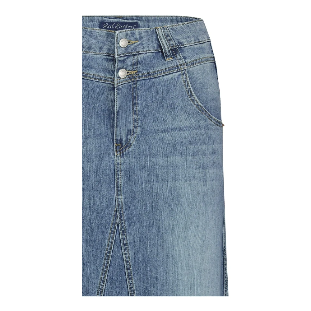 Red Button Aline Stone Rok met Dubbele Knoop Blue Dames