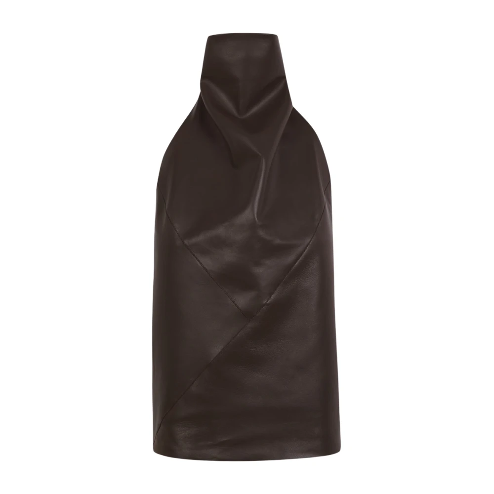 Cortana Brown Sleeveless Tops, Female, M, Tulip Halter Top
