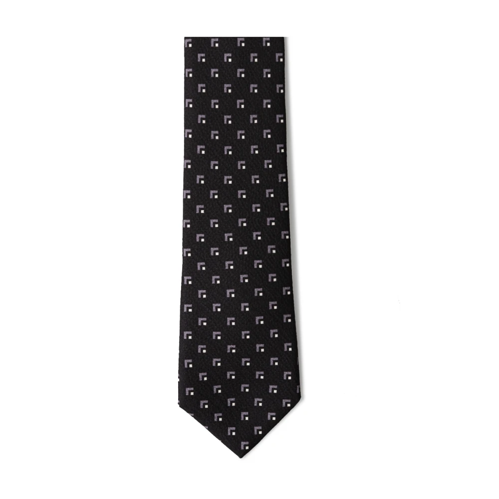 Giorgio Armani Zwarte zijden stropdas Black Heren