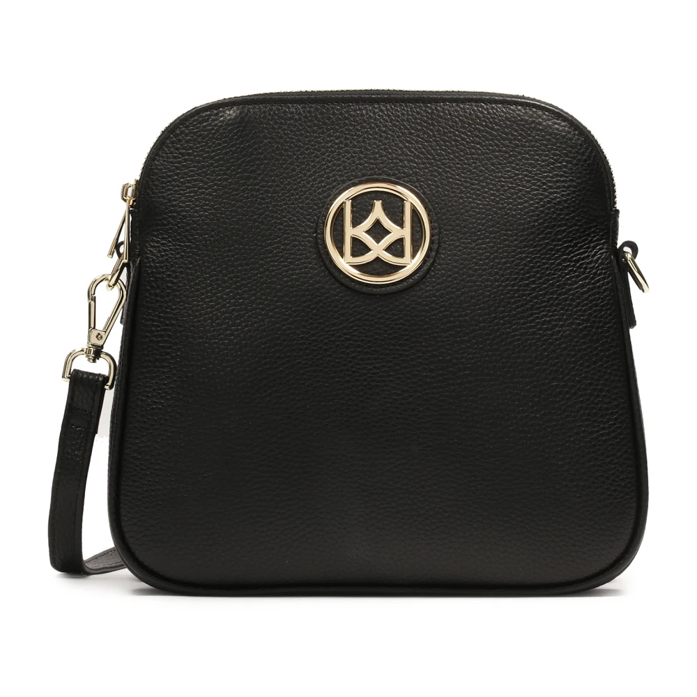 Kazar Monogram leren letterportemonnee Black Dames