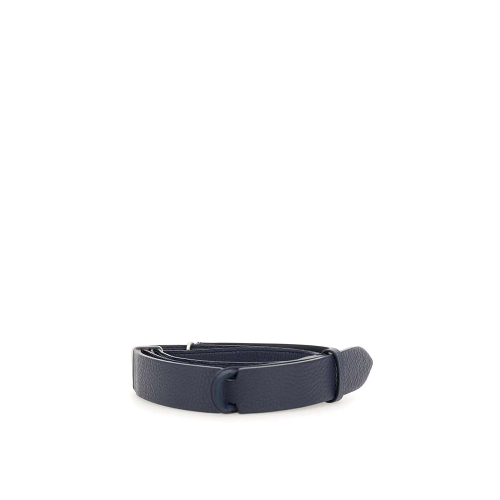 Orciani Blauwe Leren Riemen Blue Heren