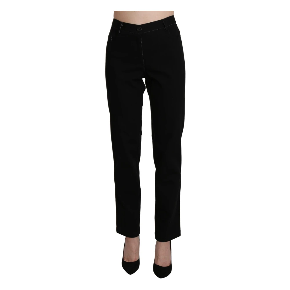 Bencivenga Women's Black High Waist Straight Trouser Pant
