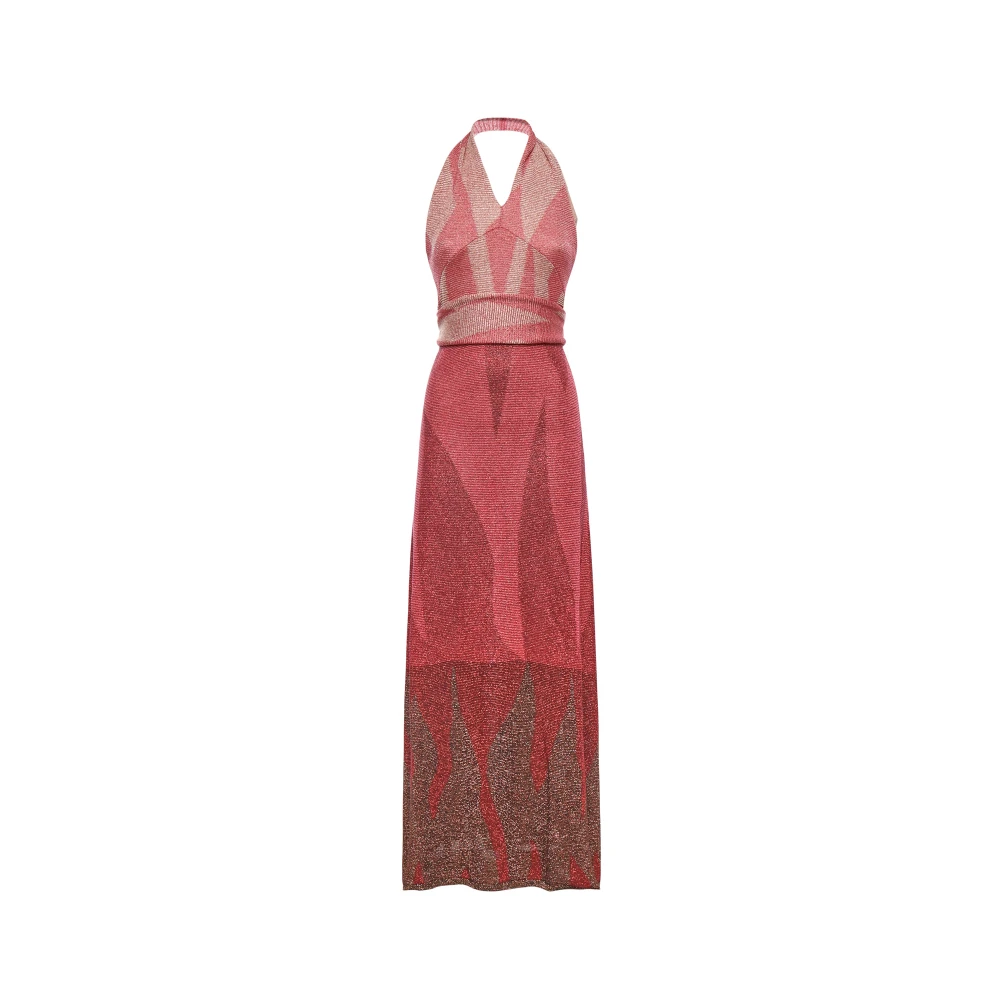 Akep Pink Knitted Dresses, Female, Xs, Abito Lungo