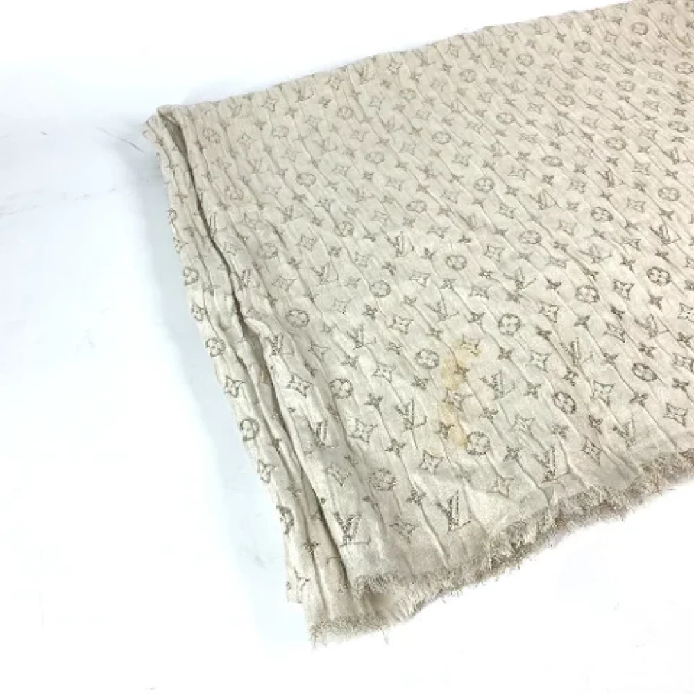 Louis Vuitton Vintage Pre-owned Silk scarves Beige Dames