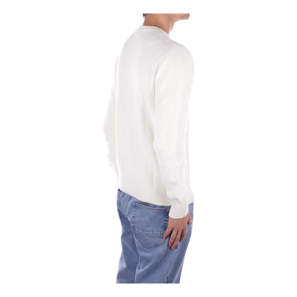 Guess Witte Logo Front Sweater White Heren