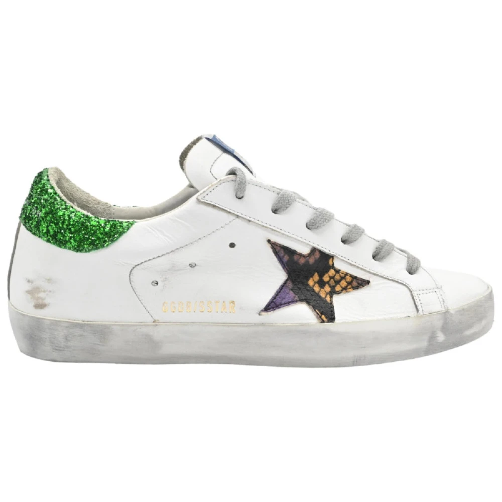 Golden Goose Vit Orm Stjärna Glitter Sneakers White, Dam