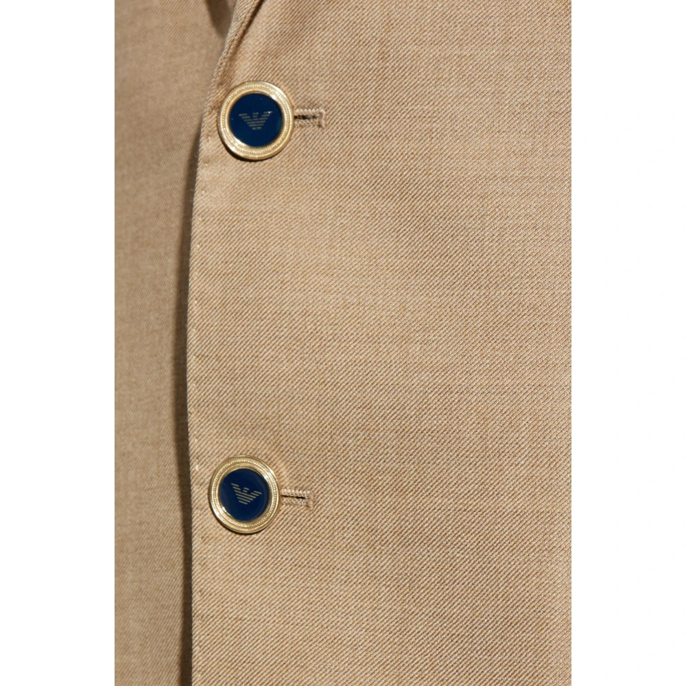 Emporio Armani Blazer met gesloten revers Beige Heren