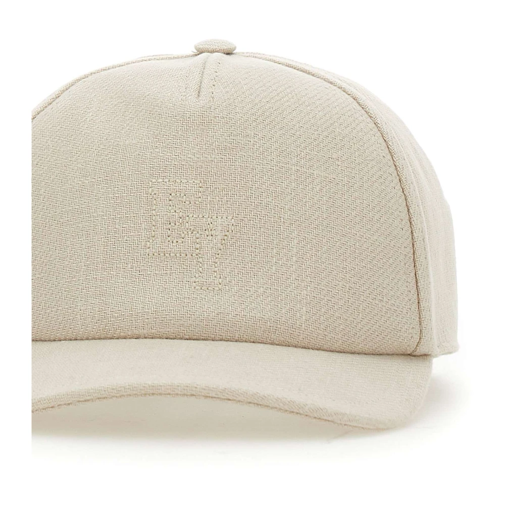 Eleventy Beige Linnen Baseballpet met Logo Beige Heren