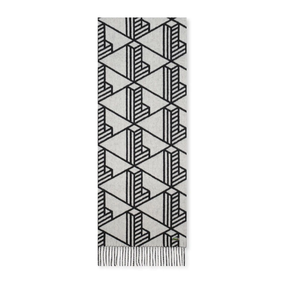 Lacoste Omkeerbare Jacquard Monogram Sjaal Gray Heren
