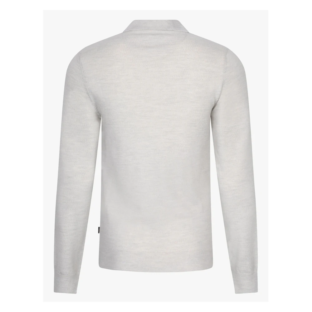 Cavallaro Merino Polo LS Creme Beige Heren