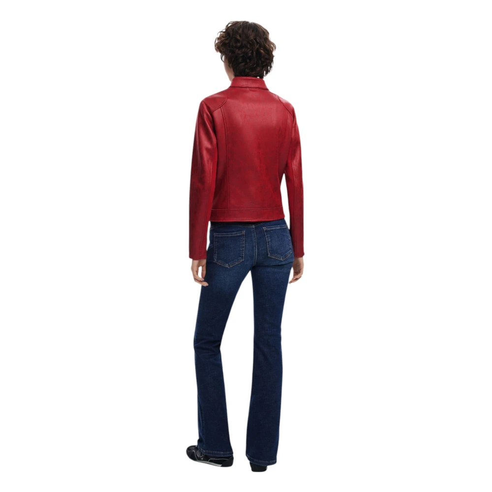 Desigual Rode Rits Blazer Lente Zomer Vrouwen Red Dames