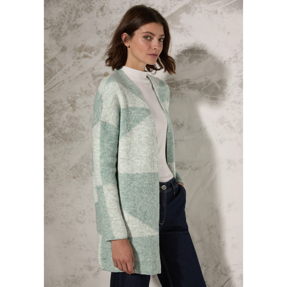 cecil Grafisch Patroon Lang Vest Green Dames