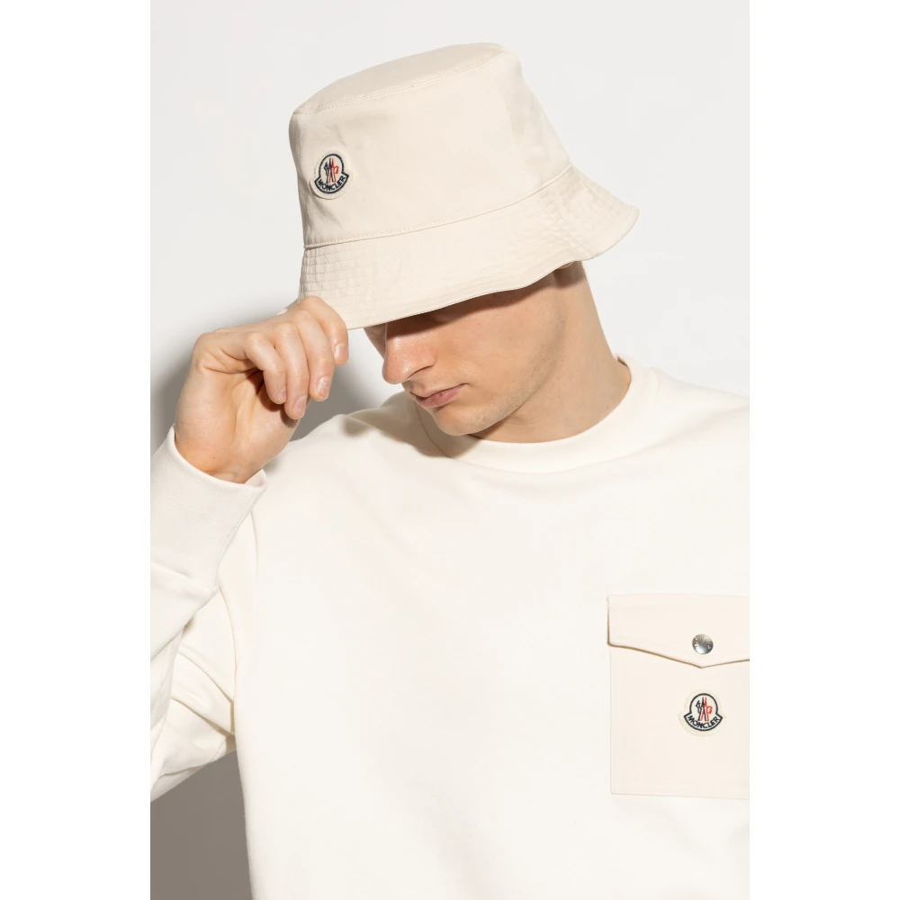 Moncler Muts met logopatch Beige Heren