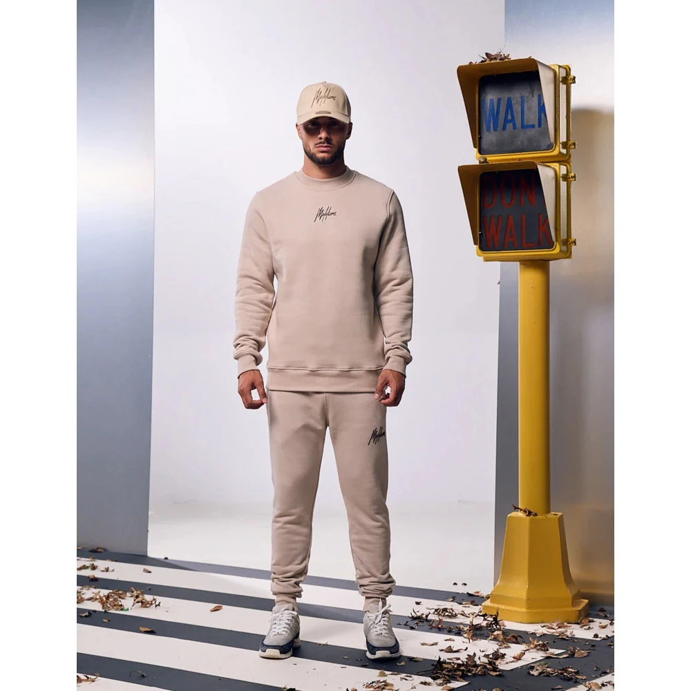 Malelions Beige Sweater Mm1-Aw24-07 Herenlions Beige Heren
