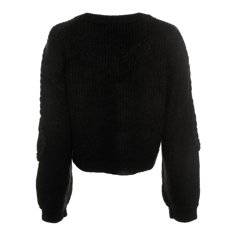 Munthe Gebreide Trui met Frontaal Kabel Detail Black Dames