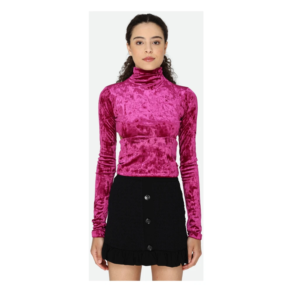 pinko Fluwelen Coltrui met Zijdelingse Splitten Pink Dames