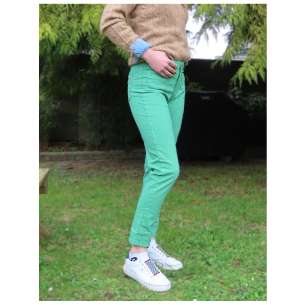 Islow Clara Gestreepte Broek Green Dames