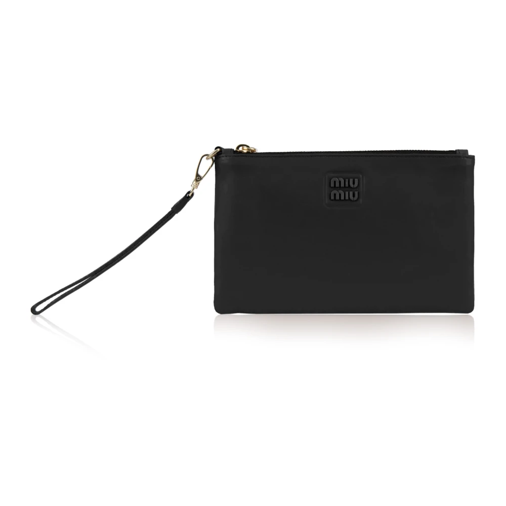 Miu Leren handtas met ritssluiting Black Dames