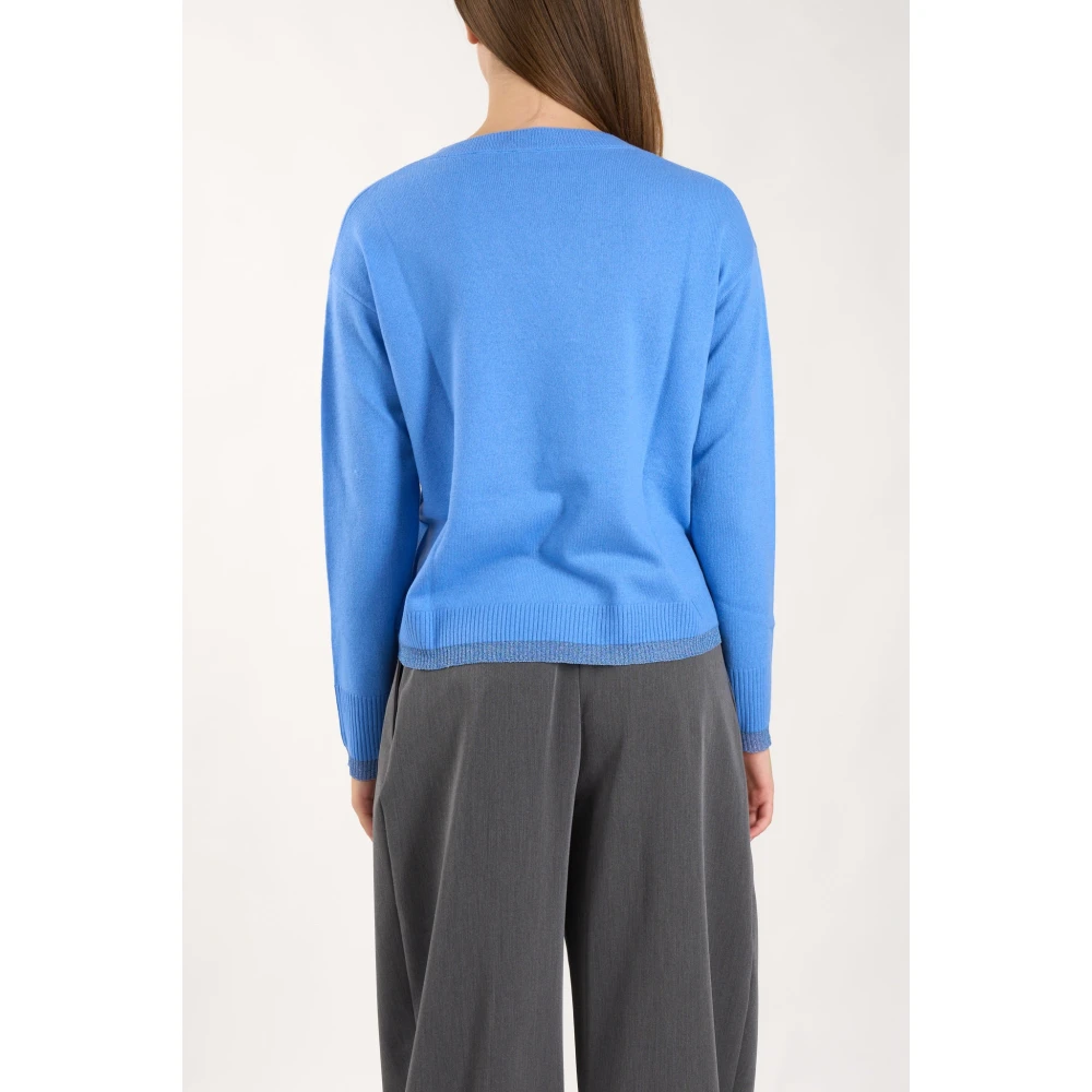 pinko Kasjmiermix V-hals trui model Blue Dames