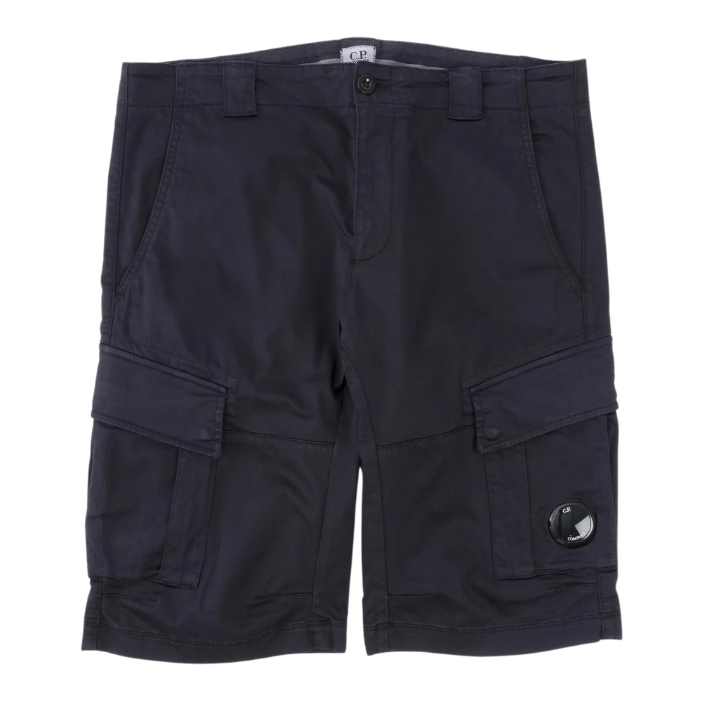 C.p. Company Men's Blue Cargo Shorts With Lens Detail