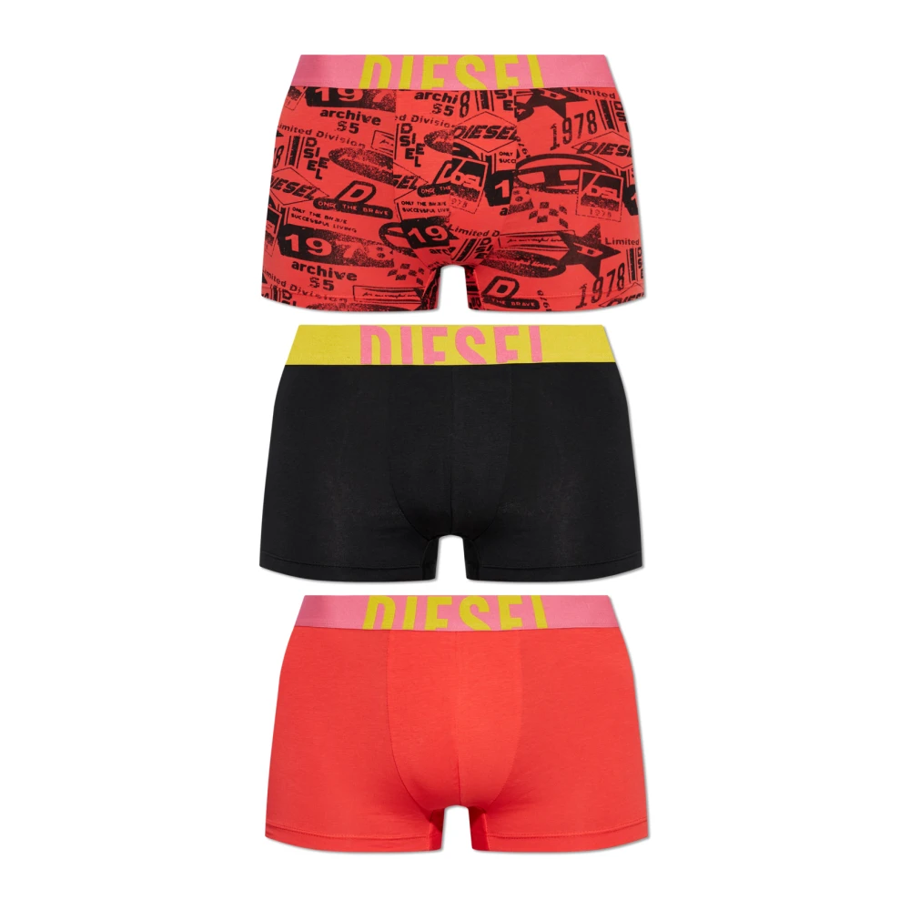 Diesel Mannelijk Multicolor Ondergoed Heren, Veelkleurig, Xl, Katoen, Driepers-Pack Boxer Briefs