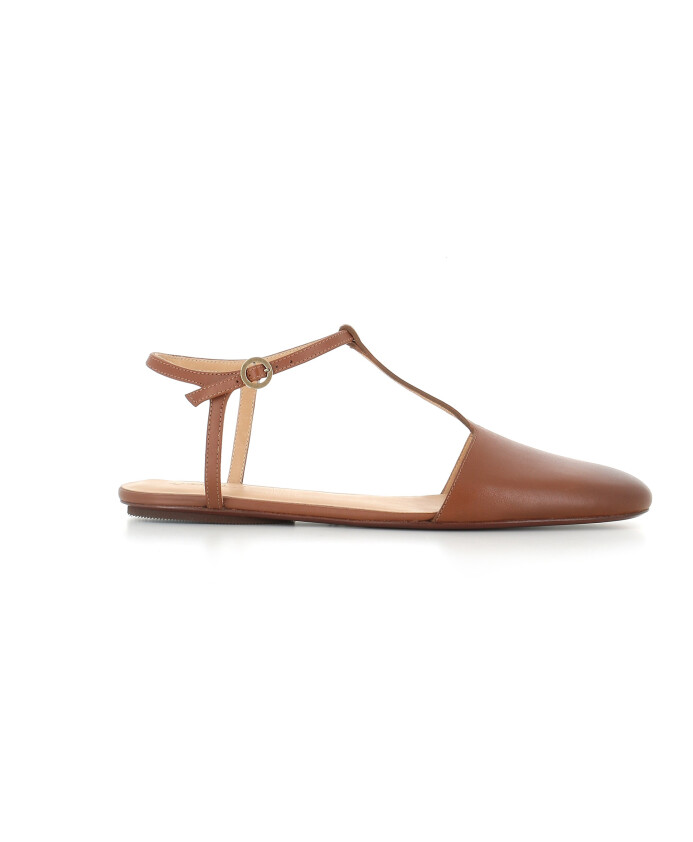 bruin-leren-platte-schoenen