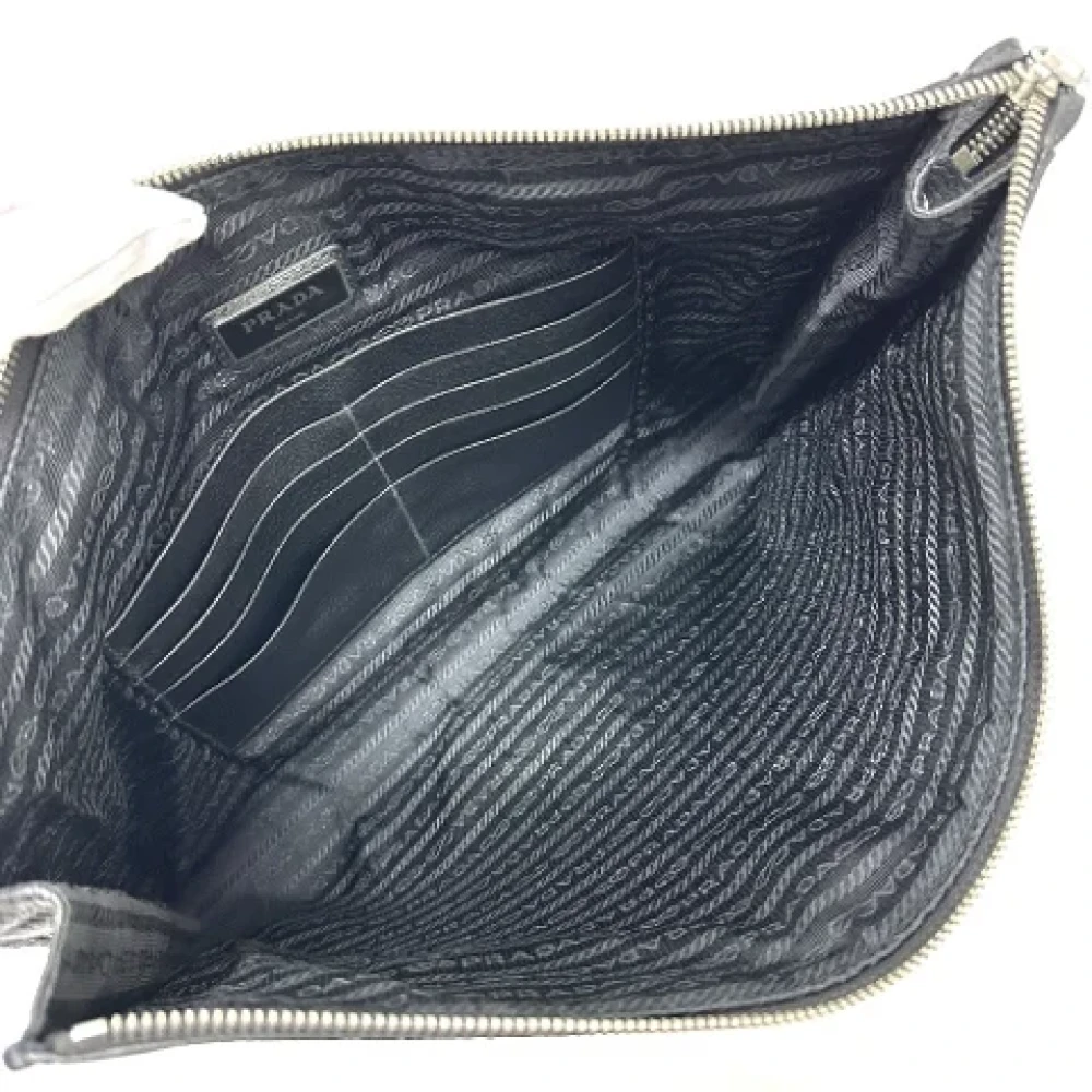 Prada Vintage Pre-owned Leather clutches Black Dames