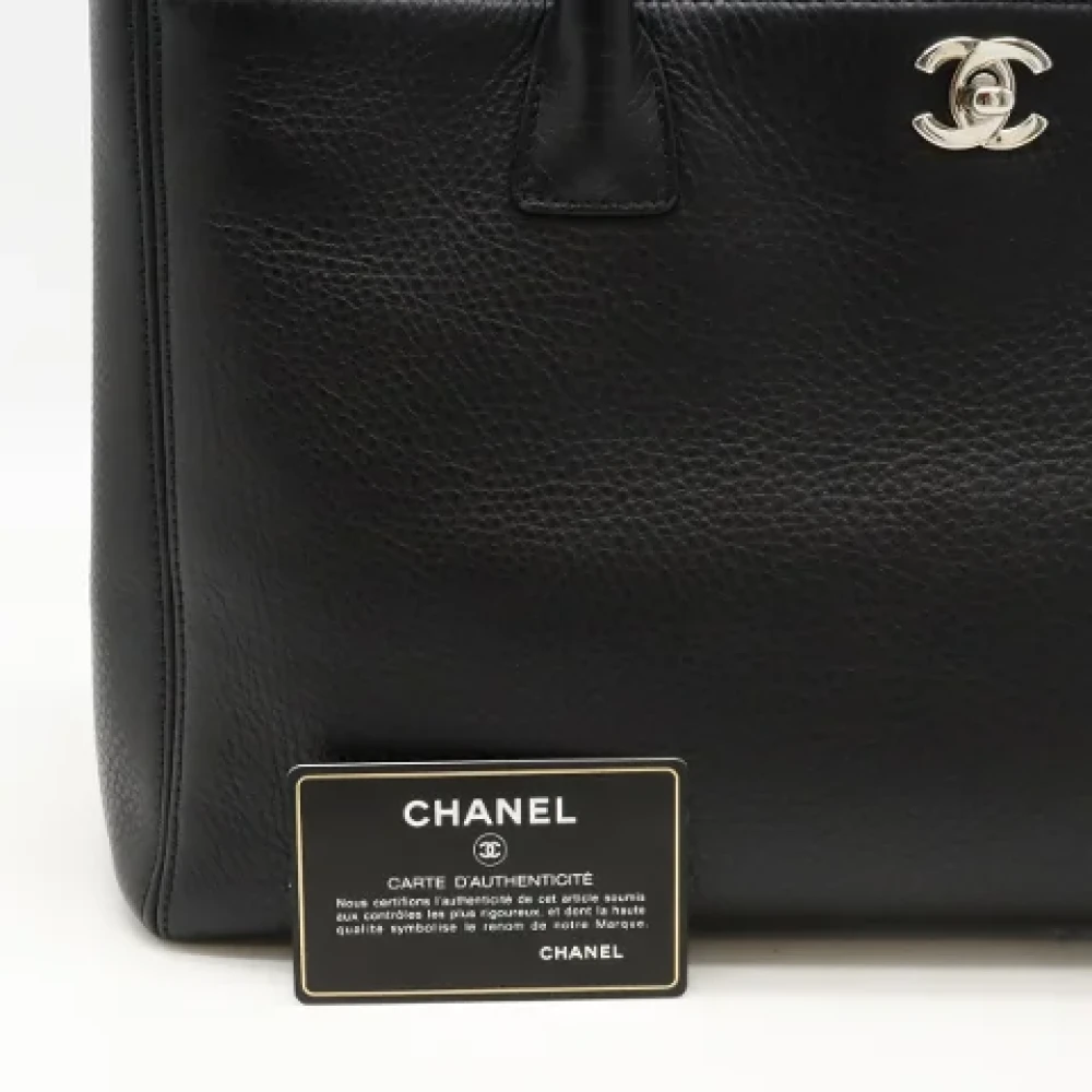 Chanel Vintage Pre-owned Leather totes Black Dames
