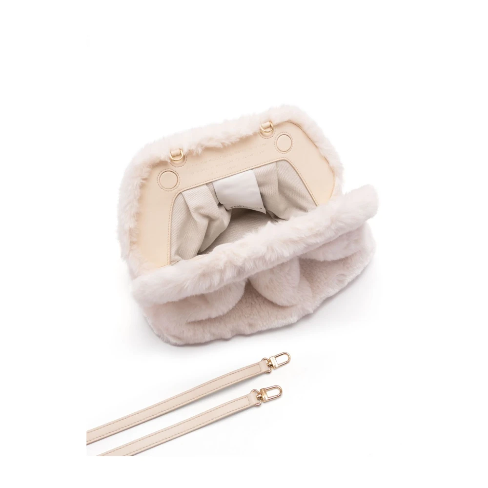 THEMOIRè Witte faux-fur schoudertas met magnetische sluiting Beige Dames