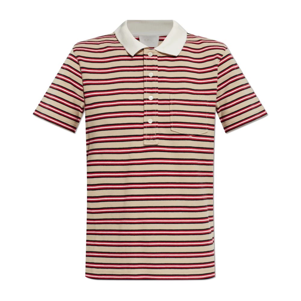 A.p.c. Beige Randigt Mönster Polo